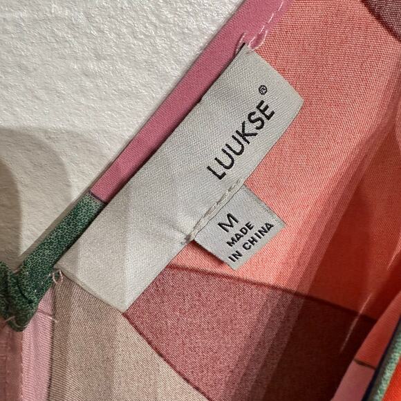 Luukse Multicolor Geometric Wide Leg Jumpsuit Sz M - Picture 6 of 12